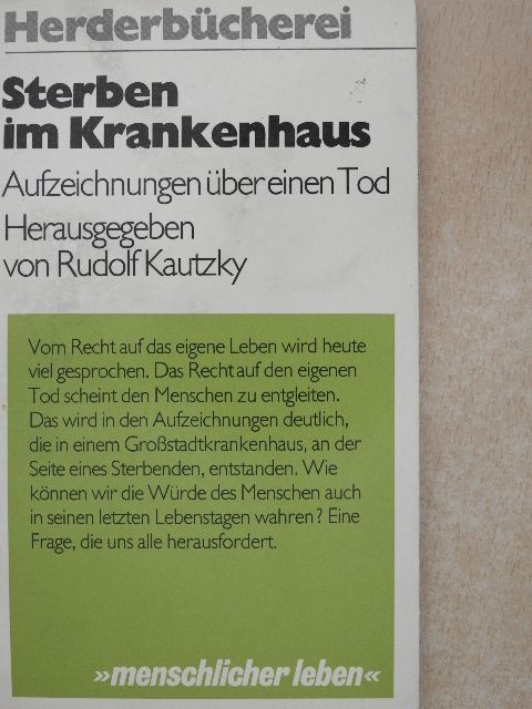 Sterben im Krankenhaus [antikvár]