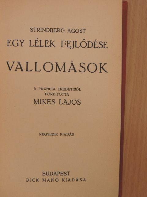 Strindberg Ágost - Egy lélek fejlődése V. [antikvár]