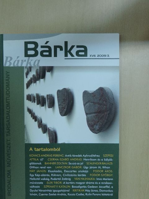 Cserna-Szabó András - Bárka 2009/3. [antikvár]