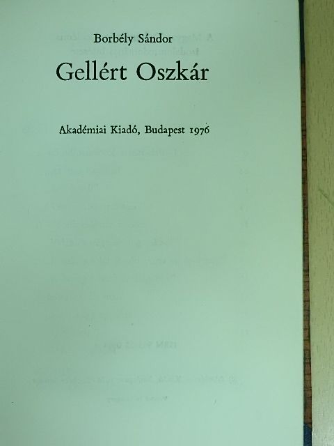 Borbély Sándor - Gellért Oszkár [antikvár]