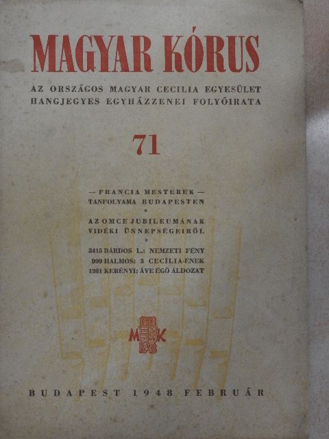 Auguste Le Guenant - Magyar Kórus 1948. február [antikvár]