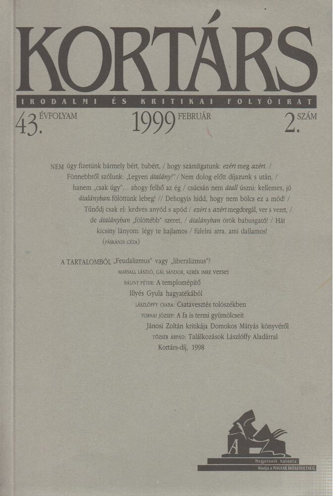 Kis Pintér Imre - Kortárs 1999/2. február [antikvár]