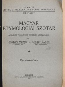 Gombocz Zoltán - Magyar etymologiai szótár VIII. (töredék) [antikvár]