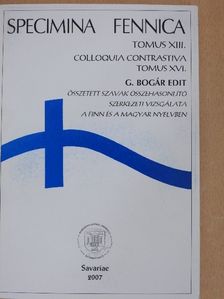 G. Bogár Edit - Összetett szavak összehasonlító szerkezeti vizsgálata a finn és a magyar nyelvben - CD-vel [antikvár]