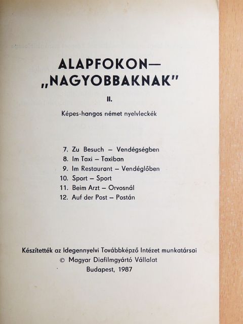 Deák Heidrun - Alapfokon - "nagyobbaknak" II. [antikvár]