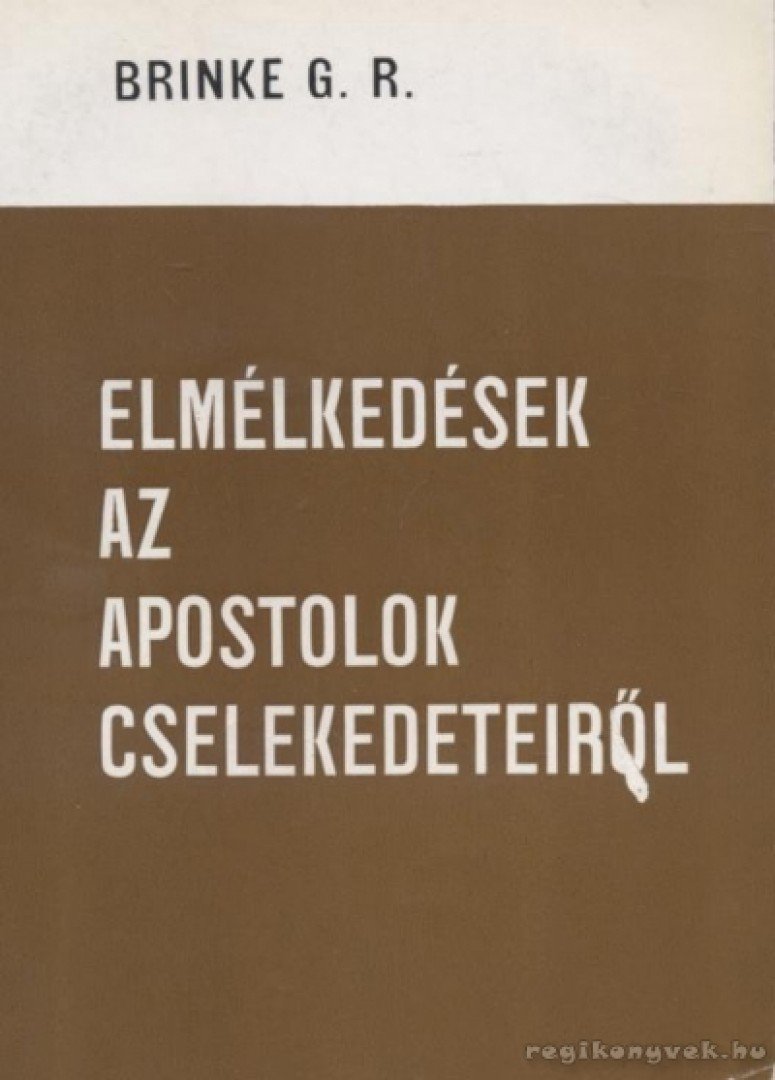 BRINKE G. R. - Elmélkedések az Apostolok Cselekedeteiről [antikvár]