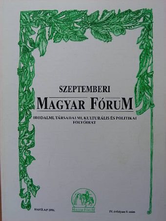 Berki Mihály - Havi Magyar Fórum 1996. szeptember [antikvár]