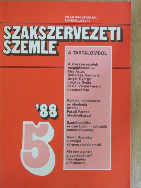Baróti Szabolcs - Szakszervezeti Szemle 1988/5. [antikvár]