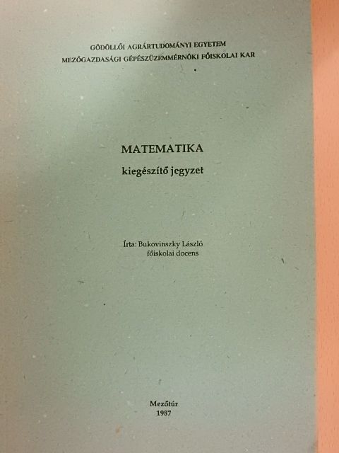 Bukovinszky László - Matematika [antikvár]