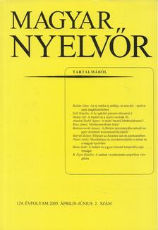 Magyar Nyelvőr 129. évfolyam 2005. április- június 2. szám [antikvár]