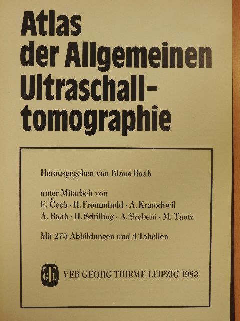 A. Kratochwil - Atlas der Allgemeinen Ultraschalltomographie [antikvár]
