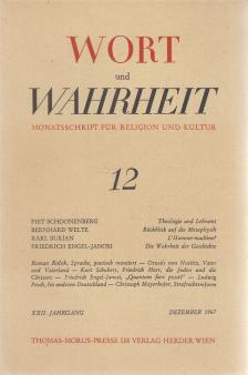 Otto Schulmeister - Wort und Wahrheit Heft 12 Dezember 1967 [antikvár]