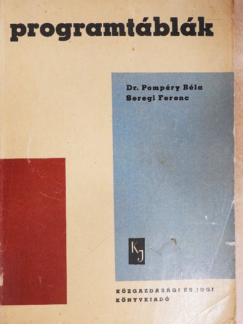 Dr. Pompéry Béla - Programtáblák [antikvár]