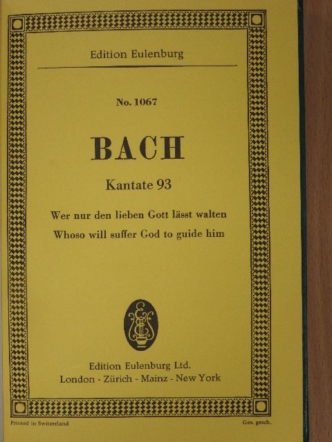 Johann Sebastian Bach - Kantate 93/Cantata 112/Cantata 117/Cantata 155 [antikvár]