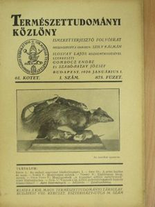 Gaál I. - Természettudományi Közlöny 1929. januárius 1. [antikvár]