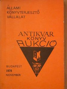 Antikvár könyv aukció - Budapest, 1974. november [antikvár]