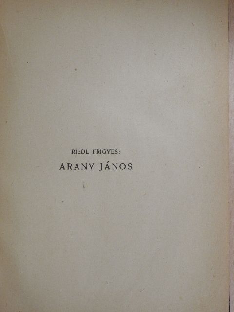 Riedl Frigyes - Arany János [antikvár]