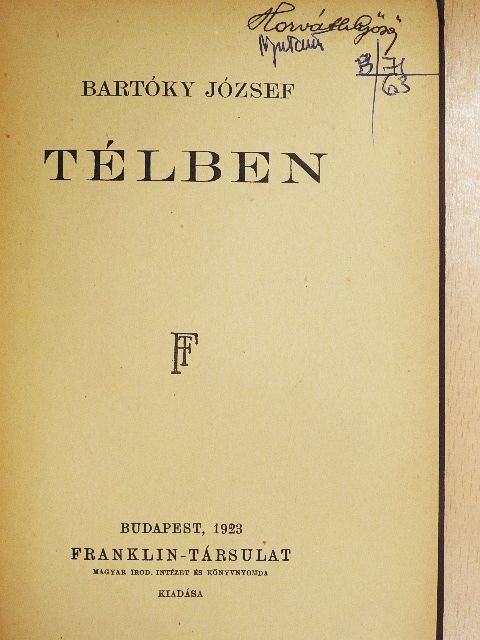 Bartóky József - Télben [antikvár]