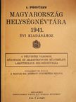 1. pótfüzet Magyarország helységnévtára 1941. évi kiadásához [antikvár]
