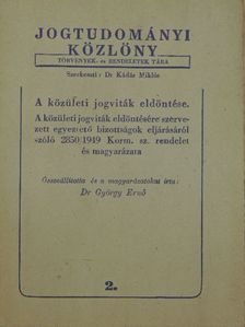 Dr. György Ernő - A közületi jogviták eldöntése [antikvár]