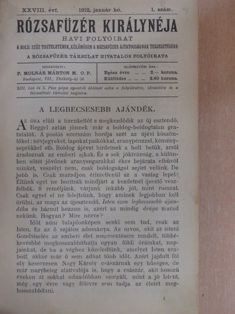 Antal Margit - Rózsafüzér királynéja 1912., 1914. (vegyes számok) (19 db) [antikvár]