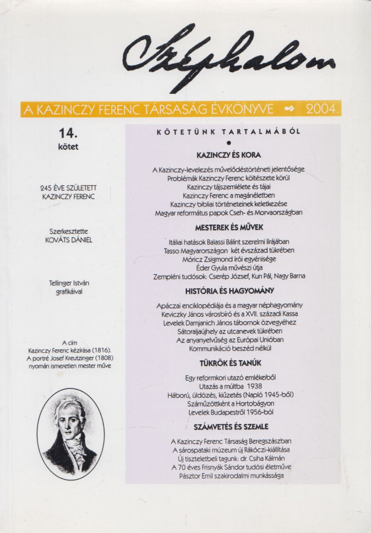 KOVÁTS DÁNIEL - Széphalom 14. kötet [antikvár]
