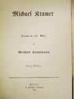 Gerhart Hauptmann - Michael Kramer (gótbetűs) [antikvár]