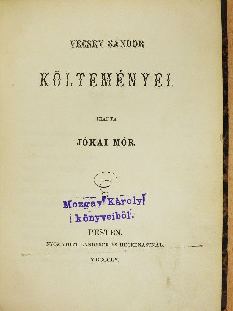 Vecsey Sándor - Vecsey Sándor költeményei [antikvár]