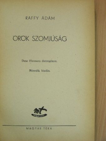 Raffy Ádám - Örök szomjúság [antikvár]