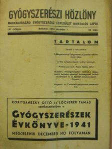 Gyógyszerészi Közlöny 1940. december 7. [antikvár]