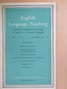A. S. Hornby - English Language Teaching November 1946 [antikvár]