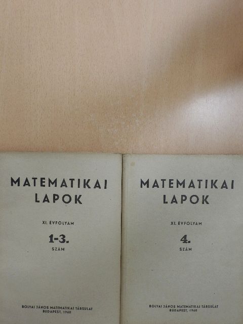 Aczél János - Matematikai Lapok 1960/1-4.  [antikvár]
