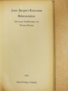 Jean-Jacques Rousseau - Bekenntnisse [antikvár]