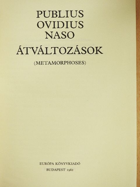 Publius Ovidius Naso - Átváltozások [antikvár]