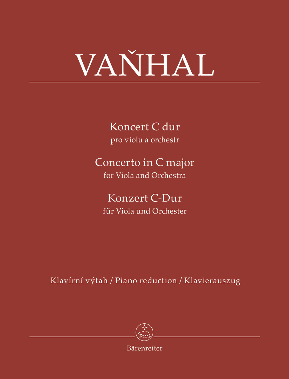 VANHAL - KONZERT C-DUR FÜR VIOLA UND ORCHESTER, KLALVIERAUSZUG