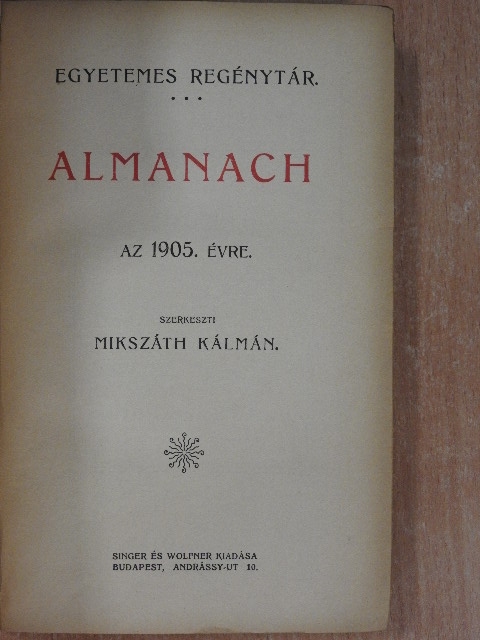 Abonyi Árpád - Almanach az 1905. évre [antikvár]