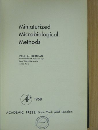 Paul A. Hartman - Miniaturized Microbiological Methods [antikvár]