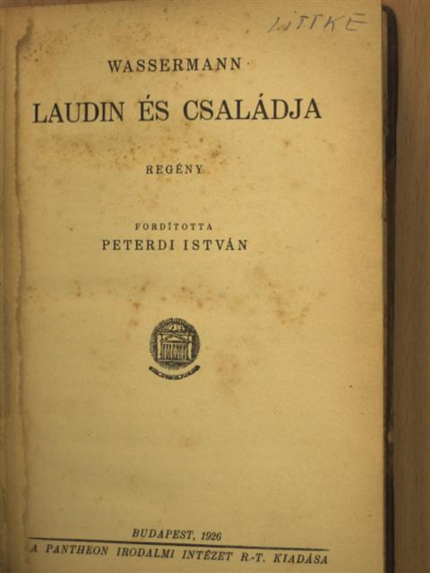 Wassermann - Laudin és családja [antikvár]