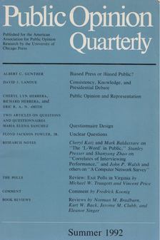 Public Opinion Qaurterly - Summer 1992 [antikvár]