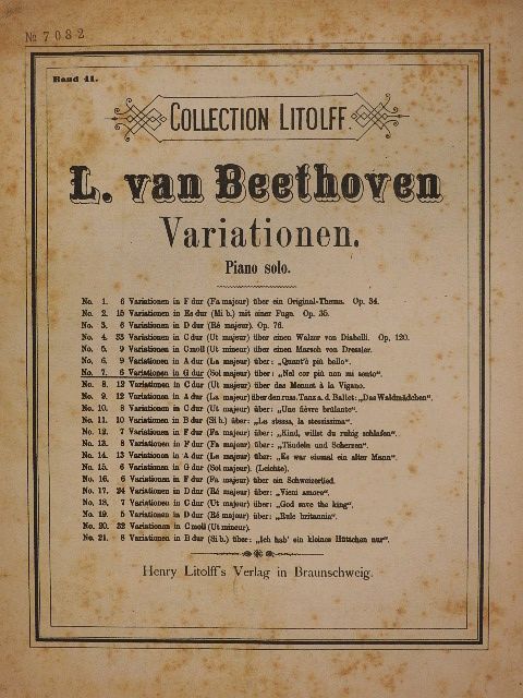 L. van Beethoven - Sechs Variationen über das Duett: "Nel cor piu non mi sento" [antikvár]