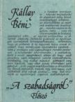 Kállay Béni - A szabadságról-Előszó [antikvár]