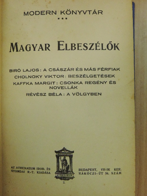 Biró Lajos - Magyar elbeszélők I. [antikvár]