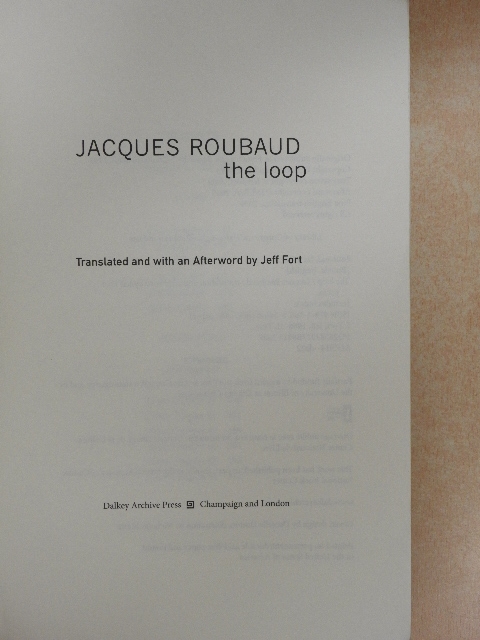 Jacques Roubaud - The Loop [antikvár]