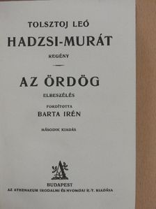 Tolsztoj Leó - Hadzsi-Murát/Az ördög [antikvár]