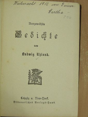 Ludwig Uhland - Auswählte Gedichte (gótbetűs) [antikvár]