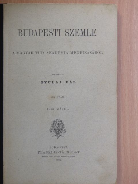 Berkeszi István - Budapesti Szemle 46. kötet 114. szám [antikvár]