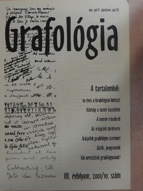 Dr. Ravasz Bernadett - Grafológia 2001. október [antikvár]