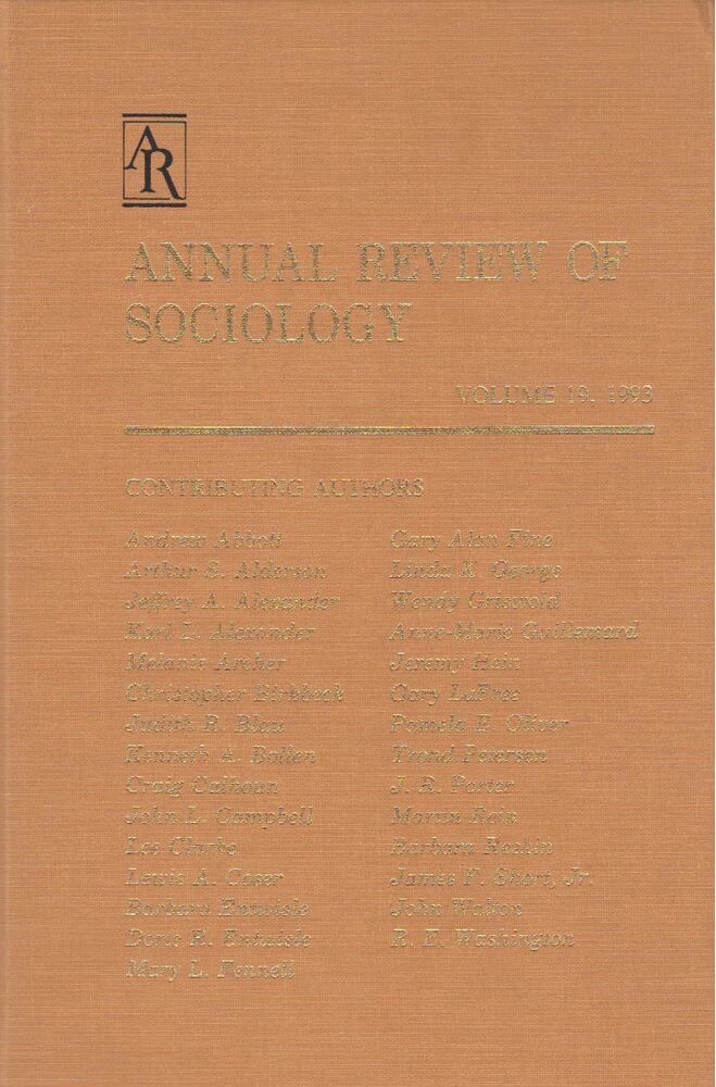 Judith Blake - Annual Review of Sociology Volume 19. 1993. [antikvár]