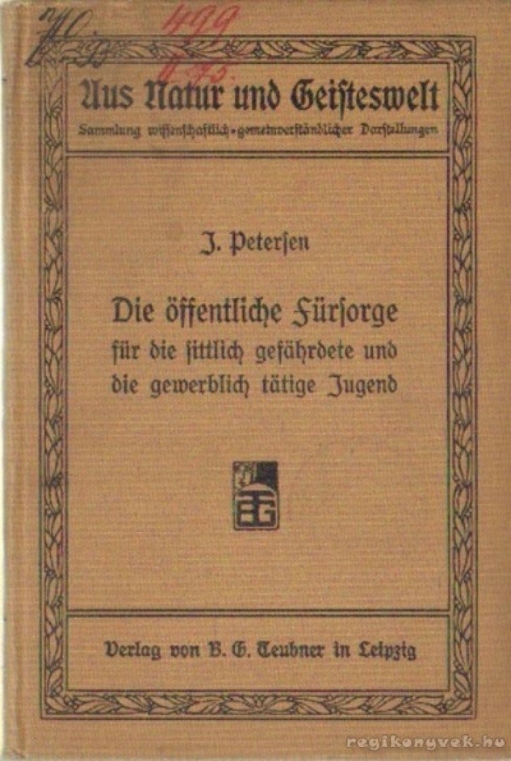 Petersen, Johannes - Die öffentliche Fürsorge [antikvár]