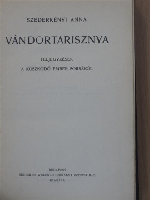 Szederkényi Anna - Vándortarisznya [antikvár]